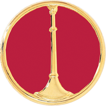Lieutenant patch with red background and one trumpet